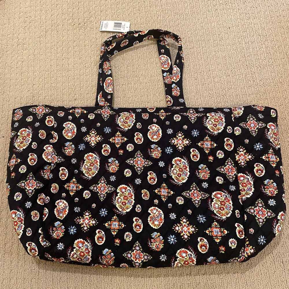 Vera Bradley Premium Cotton Knollton Travel Tote Bag, North Star Sky, Travel Bag